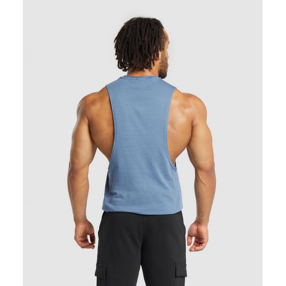 Gymshark React Tílko s padajícími ramínky Vybledlá modrá A2a8o Ucmg