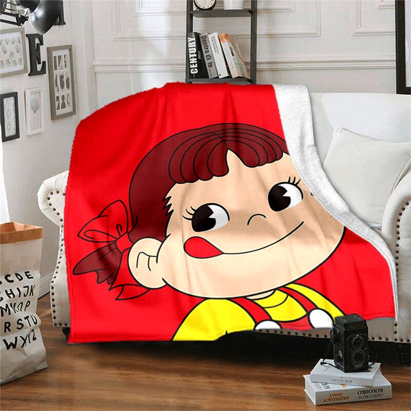 1pc Blanket Peko Chan Print Design, Lightweight Blanket for Sofa, Bed- Soft &Warm, Gift for All Seasons like Christmas, Halloween