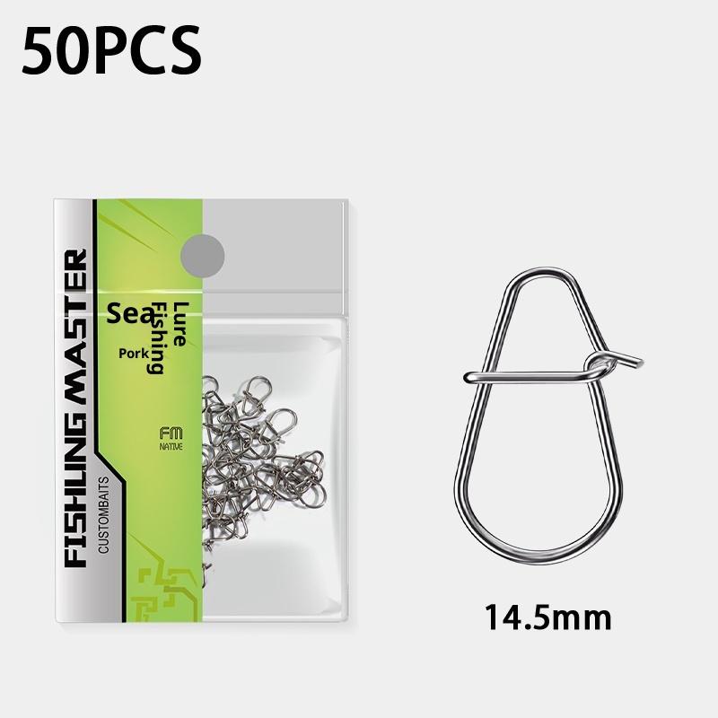50/100Pcs Fishing Clips Fast Crankbait Snaps Fishing Connectors Saltwater Fishing Lock Lure Stainless