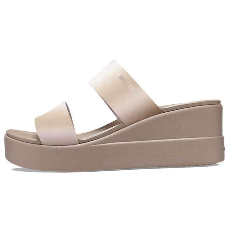 Crocs Brooklyn Thick Sole Casual Slippers Women Slippers Champagne 207640-99P