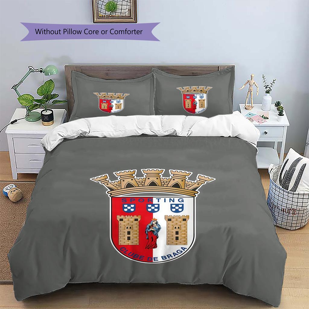 SC Braga Pattern Bedding Quilt Set Home Decoration Gift (1 * duvet cover + 2 * pillowcase without core)