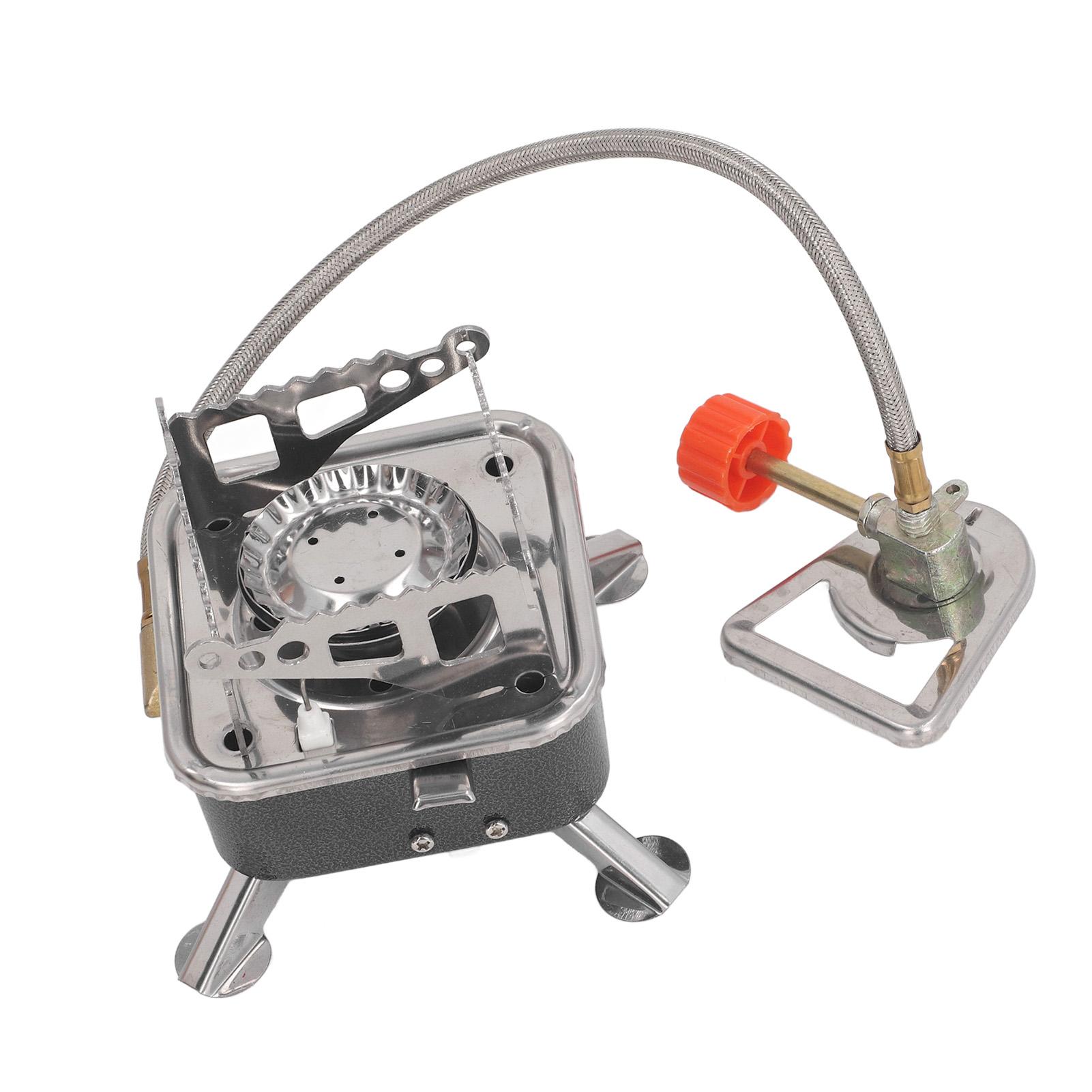 Camping Stove Folding Stable Support Wind Resistant High Efficiency Portable Gas Stove for Outdoor Hiking Black