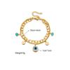 Gold Tone Double Layer Evil Eye Charm Bracelet with Turquoise Accents