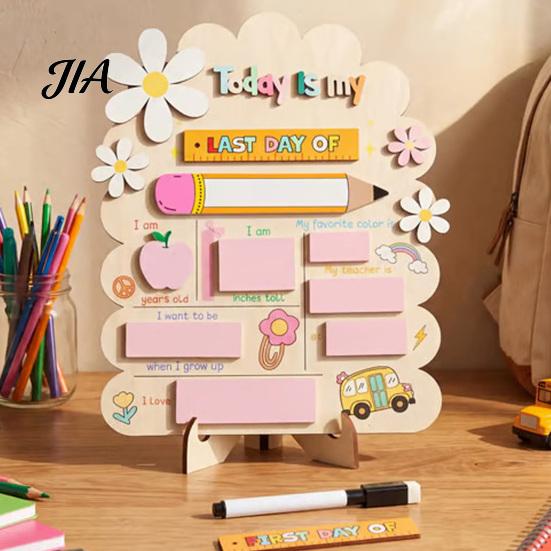 Tisch-Displaytafel Erstklässler Schild, Wiederverwendbares Holz-Kreidetafel-Schild für Kinder, Back Outdoor Garten zu Dekorationen Zubehör Kindergarten