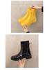 2025 Women's Fashion Elastic Band Waterproof Rain Boots - Thick Sole, Solid Color, Non-Slip & Versatile Casual Galoshes