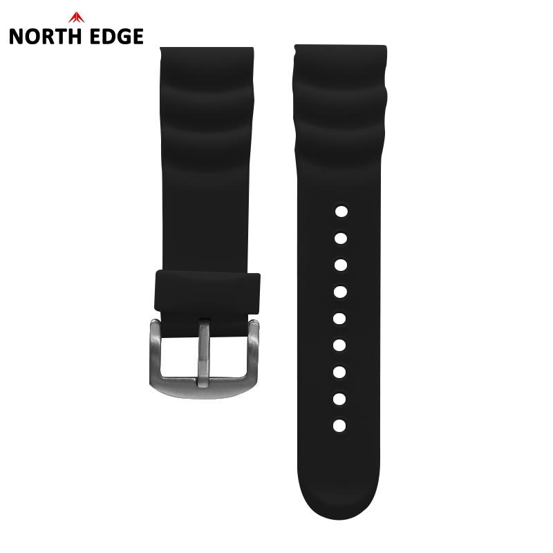 NORTH EDGE 24MM Rubber Watch Strap Titanium Alloy Compatible with TRITON-TI Durable Wristwatch Band