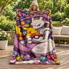 Digimon blanket Flannel Blanket Soft Cozy Plush Throw for Sofa Bed Lightweight Home Decoration Gifts for Christmas various holidays