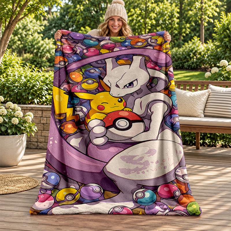 Digimon blanket Flannel Blanket Soft Cozy Plush Throw for Sofa Bed Lightweight Home Decoration Gifts for Christmas various holidays