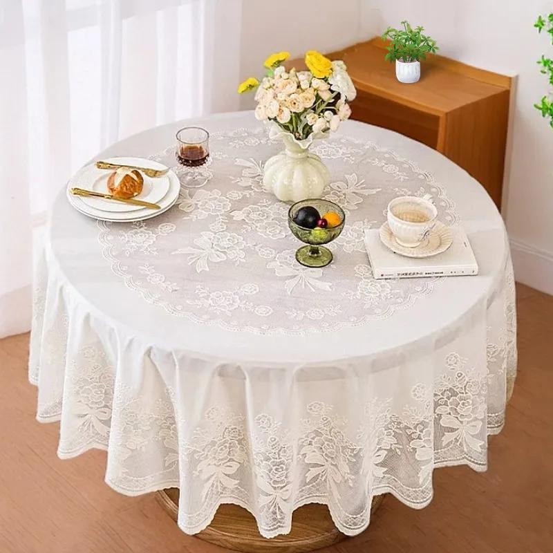 Tablecloth Simple Modern Waterproof And Dust-Proof Round Restaurant Anti-Scalding Tablecloth High-End Light Luxury Household
