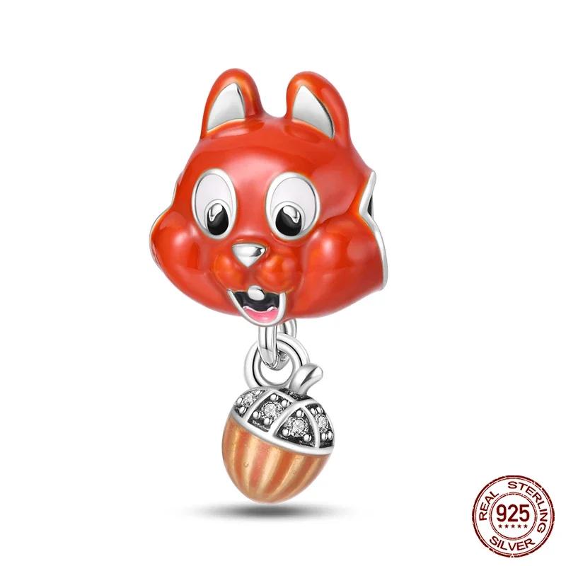 copper Fashion Squirrel Maple Leaf Autumn Collection Charm Bead Charms Bead Charms Compatible With Authentic Bracelets Do It Yourself Jewellery Making