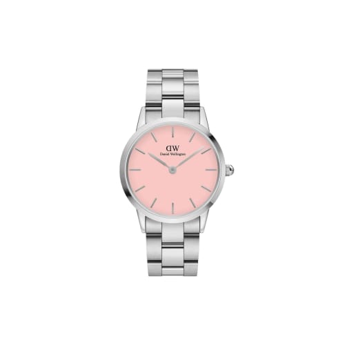 [Official Limited Edition/2-Year Warranty/Limited Edition] Daniel Wellington DW Women's/Men's Iconic Link Watch, Pastel Blush, 36mm, Pink Dial, Silver