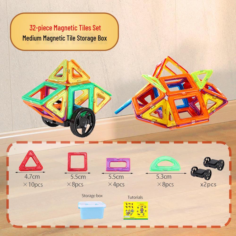 Xinming Large Magnetic Building Blocks - Colorful Educational Tiles & Sticks