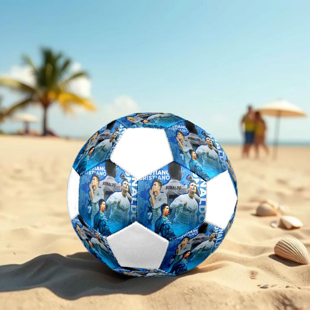Cristiano Ronaldo Size5 Soccer Ball, Colorful, Suitable for All Ages, Machine-stitched, PVC Material, Competition Grade,durable and High Bounce