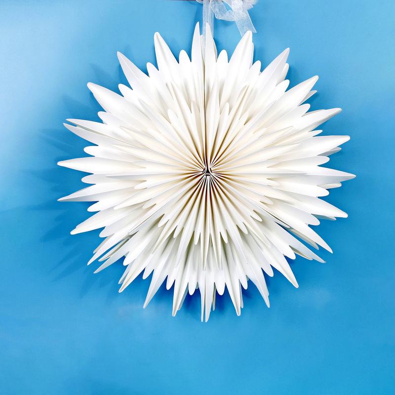 3D Weißer Papier Schneeflocken Fächer Schmuck für Hochzeiten, Geburtstage & Babypartys