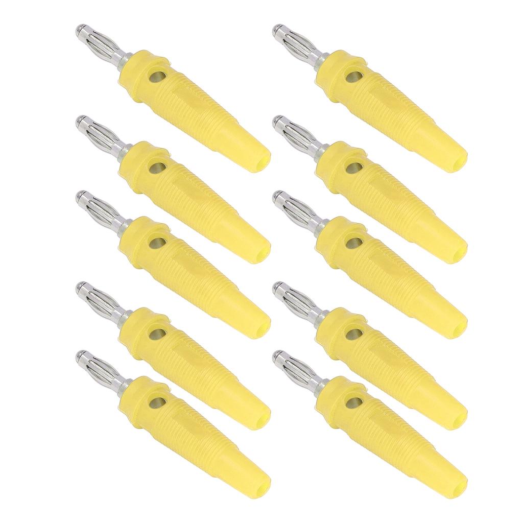 10pcs Set 4mm Banana Plug Socket Terminal Connector for Welding Machinery Charging GeneratorsYellow