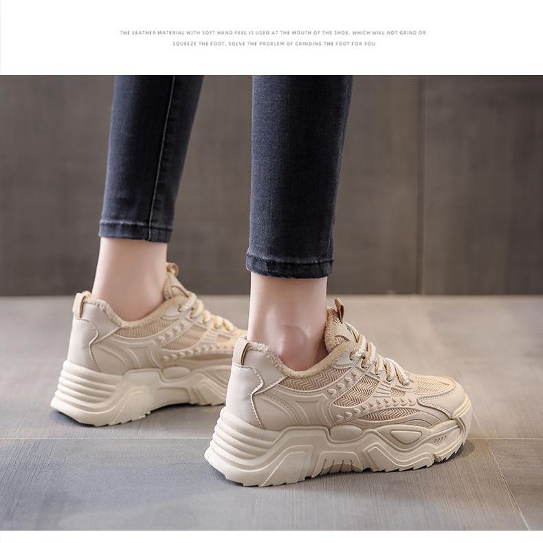 

Shoes women s spring and summer new platform sneakers breathable and versatile height-increasing casual sneakers women 35 чорний