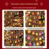Festive Christmas LED Chrome Ball String Lights with Tree Star Ornaments Store Window Display