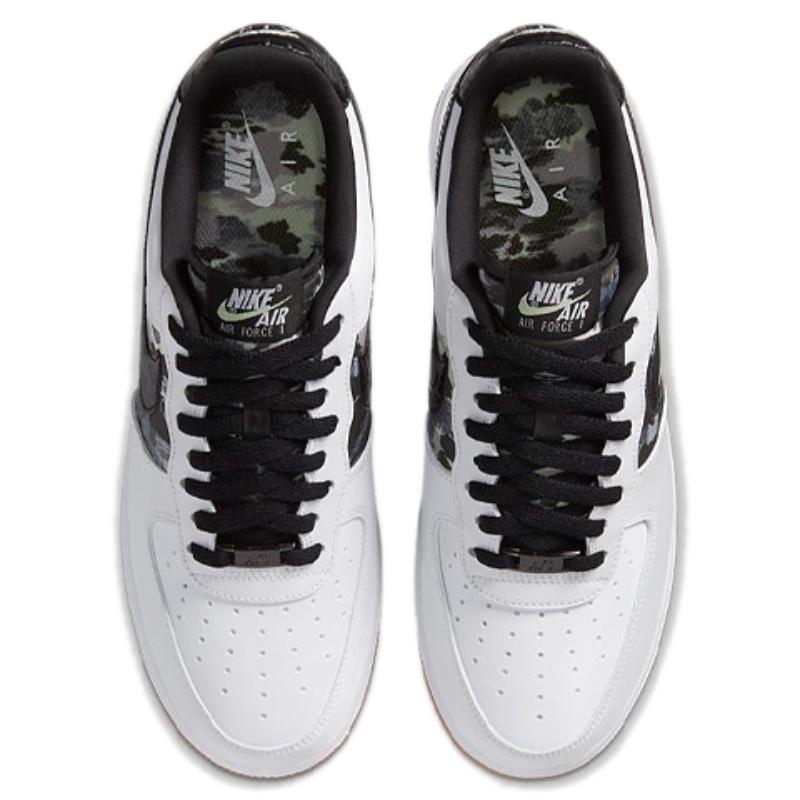 Nike Air Force 1 Low White Ripstop Camo Black Gum Sneakers CZ7891-100