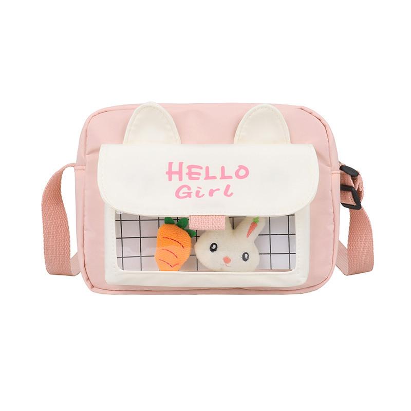 

Summer small bag women 2025 new trendy ins Japanese small fresh student canvas messenger bag literary shoulder bag розовый