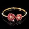 New Classic Elegant Fashionable Light Luxury Stone Rose Red Flower Bracelet for Women