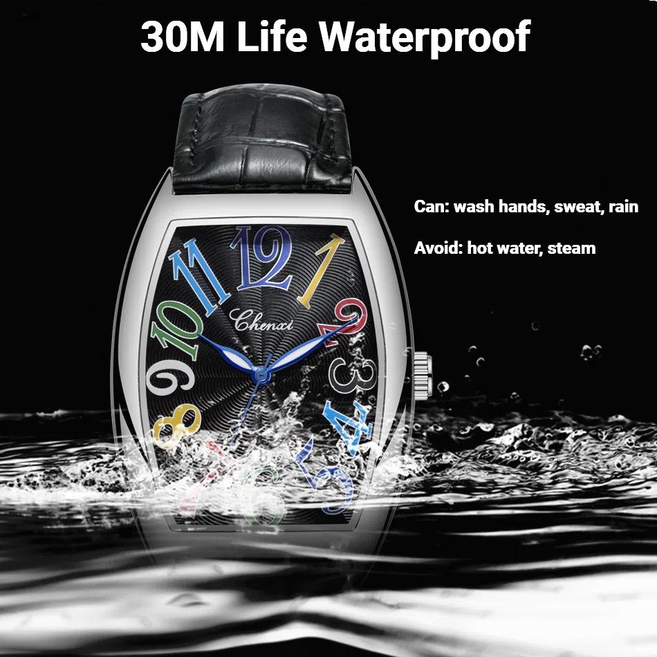 Chenxi Neu Männlichen Business Uhr Luxus Leder Quarz Armbanduhren für Männer Leuchtende Wasserdichte Mann Geschenk