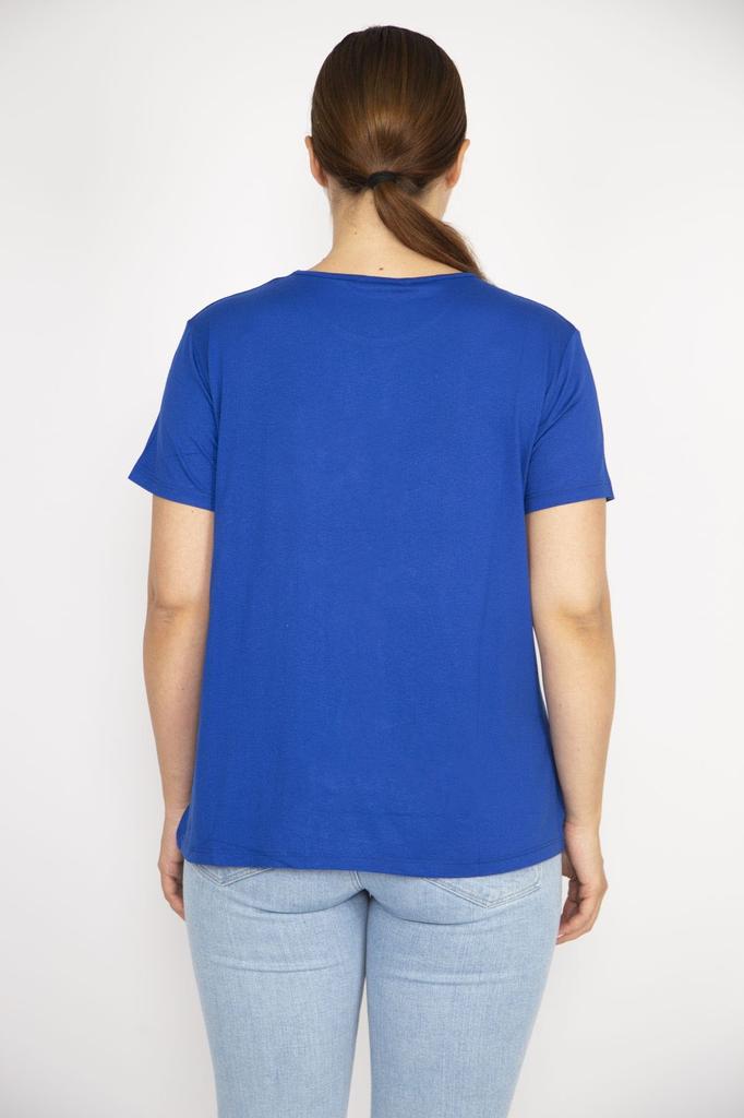 Women's Big Size Blouse Saks Plus Size Lacquer Printed Blouse