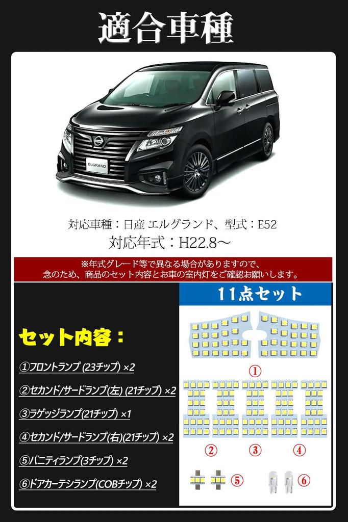E52 Elgrand Exclusive LED Bulb Designed for Nissan Elgrand Vehicle