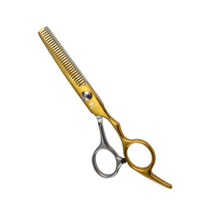 6-Inch White Hairdressing Scissors Set: Flat & Tooth Scissors for Adults and Kids