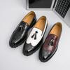 Fashion Retro Men Fringed Shoes Men One-foot Light Comfortable Fashionable Leather Shoes Business Travel Shoes Size 38-48 Men Shoes