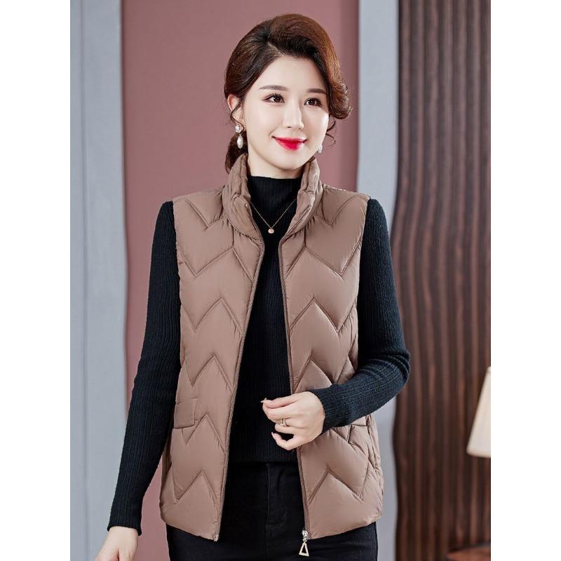 Winter new down cotton vest mother large size stand-up collar cotton vest middle old woman warm top vest