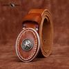 Personality Trend Wild Thick First Layer Cowhide Smooth Buckle Belt Men's Genuine Leather Buckle Retro Belt