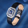 Jewelry Copper Bottom Gold-Plated Simulation Red Corundum Blue Spinel Square Wrist Women'S Set Main Stone 8 * 10