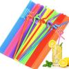 Pack of 100 Colorful Straws Throwaway Straws Bendable Straws Drinking Straws Party Straws Flexible Straws for Drinking