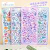New 4pcs3D Japanese relief 3D crystal sticker unicorn sparrow children's girl handmade sticker
