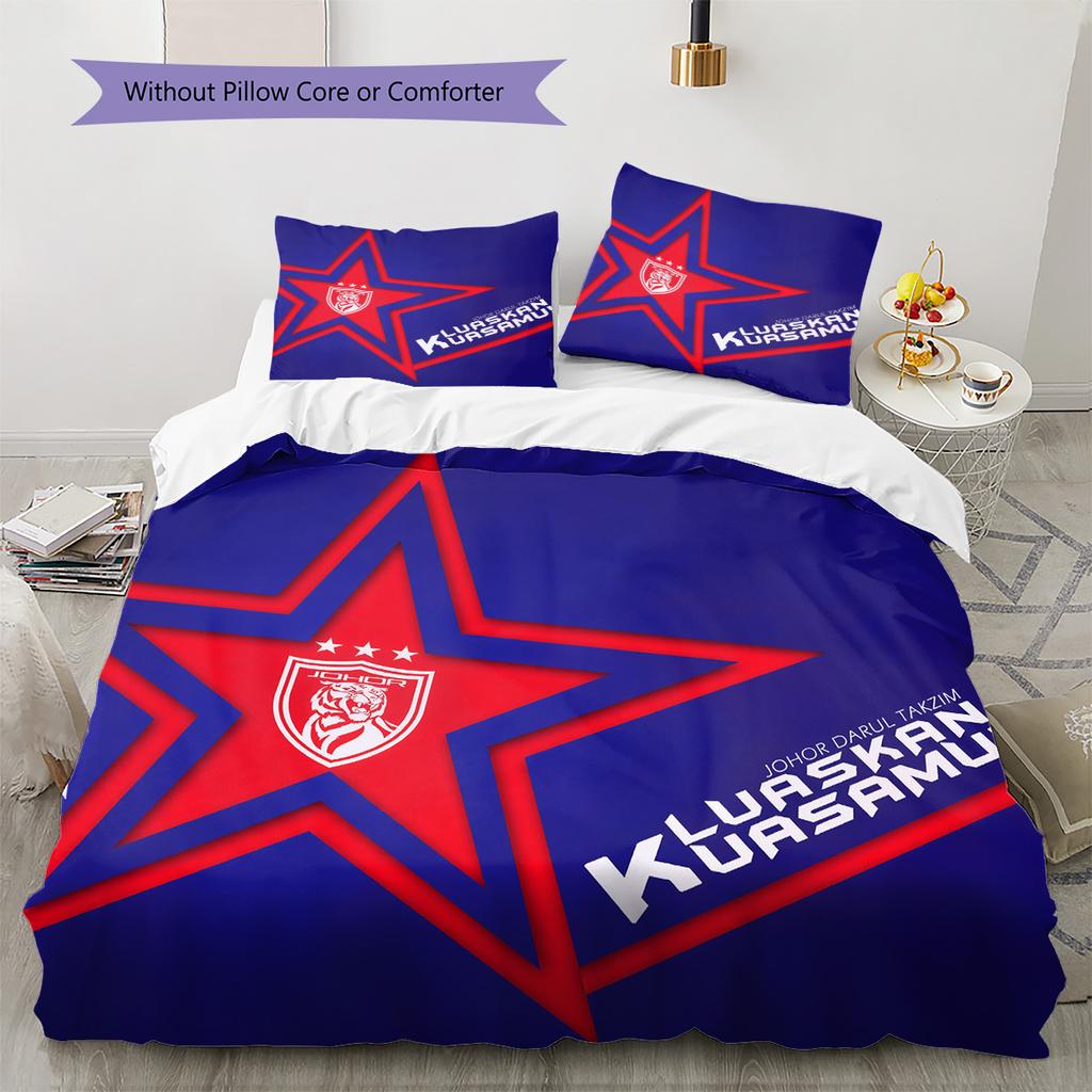 Fotbalový klub Vzor Povlečení Přikrývka Sada Domácí Dekorace Dárek (1 * povlak na peřinu + 2 * povlak na polštář bez jádra)