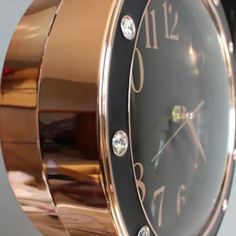 Minimalist Double Sided Wall Clock, Modern Silent Movement for Living Room Bedroom, Creative Dual Time Zone Decor