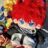 Mankebu 20cm Cotton Doll with Washed Rabbit Fur Ears, Tail, and Star, Featuring a Skeleton.