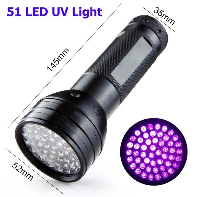 Ultrafialové 100LED 51LED 21LED 12LED 9LED UV světlo 395nm LED UV vodotěsná svítilna Svítilna Světlo pro bezpečnostní detekci