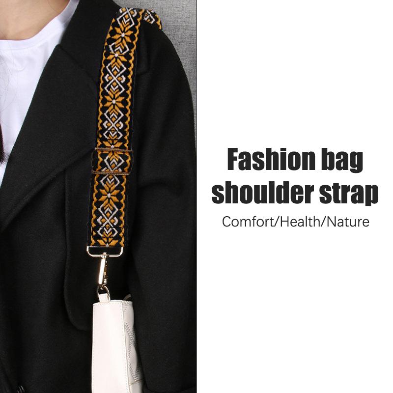 Adjustable Wide Bag Strap Crossbody Shoulder Bag Strap National Style Embroidery Diy Replacement Handles Bag Accessories