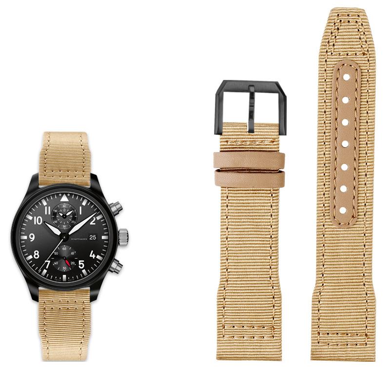 

Класичний 20/21/22 мм високоякісний ремінець для годинника з нейлонової телячої шкіри підходить для IWC Pilot SPITFIRE MARK18 Portofino TOP GUN IW389101Ремінець для годинника 22mm