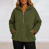 Women's Fashionable Solid Color Long Sleeved Pocket Zipper Hooded Sweatshirt Pullover Sweatshirt Top