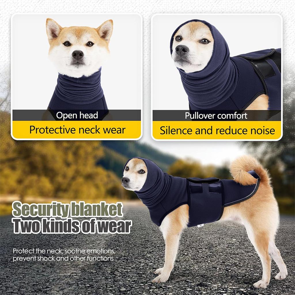 Dog Anti Anxiety Vest with Reflective Breathable Dog Jacket Keep Pet Calm Soft Pet Calming Vest for Dogs Cat Body & Ear Protect