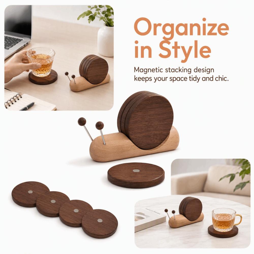 Magnetic Attachment Snail Heat Insulation Pad Heat Resistant Snail Bowl Pad Home Decoration