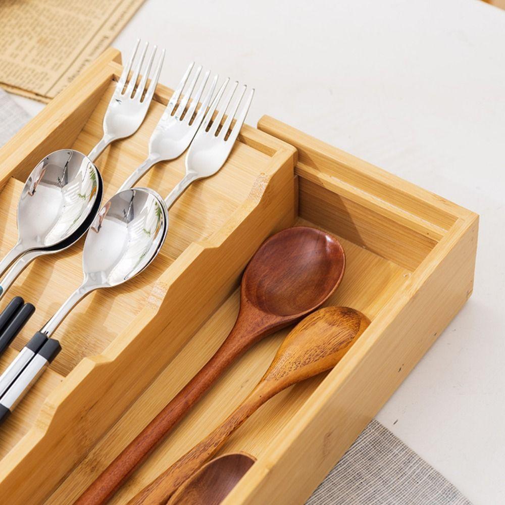 Space Saving Kitchen Drawer Holder 6 Compartments Cutlery Drawer Organizer  Flatware
