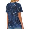 Women's Neck Vintage Floral Print Ribbed Short Sleeve T-Shirt Top
