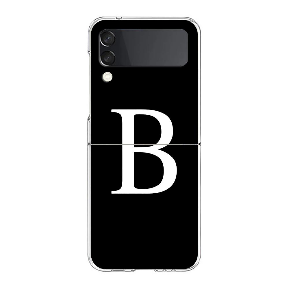 Phone Case For Samsung Galaxy Z Flip 3 4 5 Hard Folding PC Bumper Initial Letter A Z Fashion For Samsung Z Flip 6 Cover
