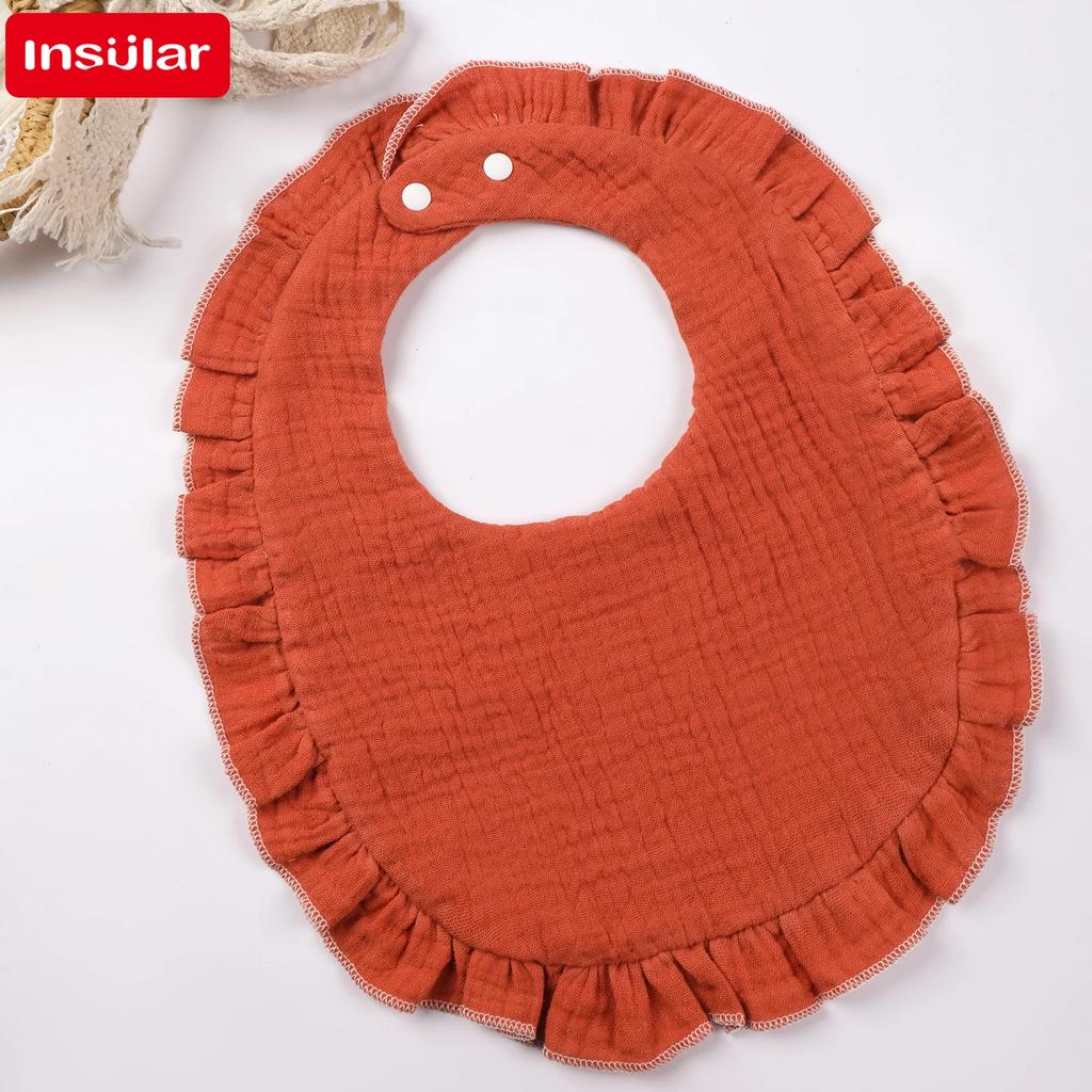 Baby Saliva Towel Infants Feeding Drool Bib Lace Floral Soft Cotton Burp Cloth for Newborn Breathable Kids Bibs with Ruffle