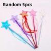 5/10Pcs Princess Fairy Magic Wands Shiny Ribbon Star Durable for Cosplay Party Kids Pretend Role Play Props