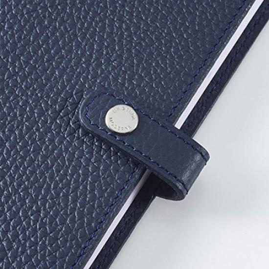 Quo Vadis Anteckningsbok Äkta Läderfodral Taurillon 16x16cm Marin qv16x1620ma (Nötskinn)