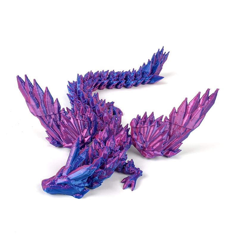Creative 3D Printed Dragon Ornaments Flexible Articulated Gradient Color Dragon Crafts Children'S Toy Sets Gifts Desktop Decoration